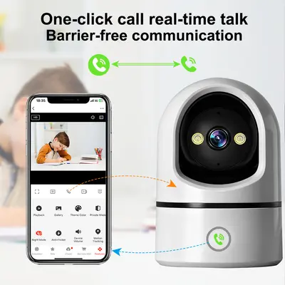 Tuya 5G Ev Wifi Ağı Telefon Uzaktan Kumandali Bebek Monitoring Kamera Akıllı HD Video Görüşme - 3