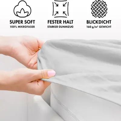 Solid Color Cotton Bed Sheet Set, 4 Pieces with Duvet Cover and Pillowcases - 3