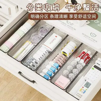 Narrow long storage box, acrylic, desktop organizer, transparent - 4