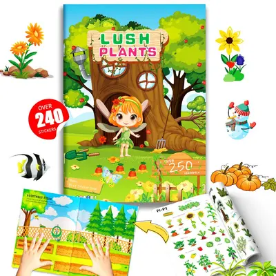 Children's Scene Sticker Book, Farm and Vegetables Theme, Preschool
