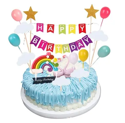 Rainbow Cake Decoration Balls, Star and Cloud Foam Balls, Birthday Party Decor - 5
