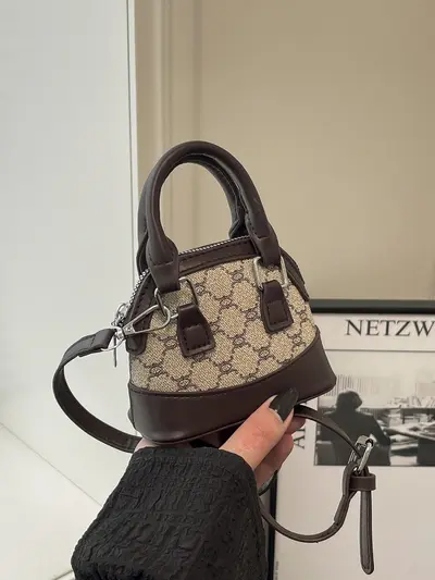 Kore Tarzı Mini Kabuk Çanta, Kız Çocuk ve Anne-Kız Model, Kontrast Renk - 6