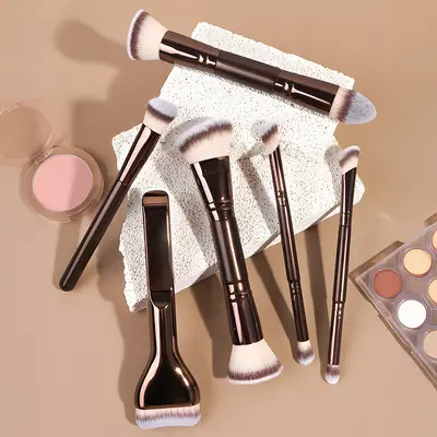6-Piece Makeup Brush Set, including foundation, powder, blush, concealer, eyeliner, and eyebrow brushes