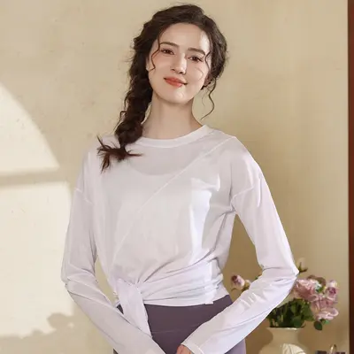 Damen-Yoga-Set Langarm Pilates Zweiteiler - 7