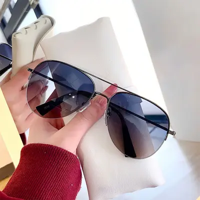 Aviator Sunglasses with Brown Mirror Lenses for Men and Women - 11