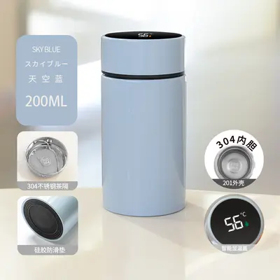Intelligente Thermoskanne mit Temperaturanzeige, kompakt und tragbar, Edelstahl-Taschentasse, hoher ästhetischer Wert, Mini süße Thermoskanne Wasserflasche, personalisierbar. - 10