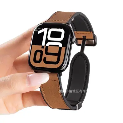 Xiaomi Mi Band 9 Pro Uyumlu Silikon Deri Kordon, Crazy Horse Desen