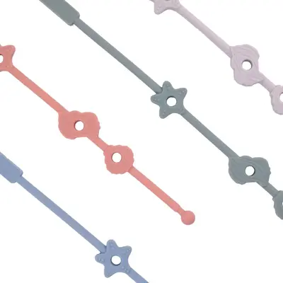 Silikon-Beißring-Halteband für Babyflaschen, Anti-Verlust-Schnullerkette