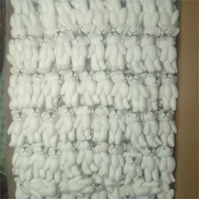 Mini plush bear, 3.5-4.5 cm, jointed, black/white - 12