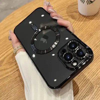 iPhone 18 Pro Max Elektrokaplama CD Desenli Kılıf, MagSafe Uyumlu - 7