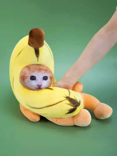 Bibilabu Plush Toy, Banana Kitten and Shield Dog Doll