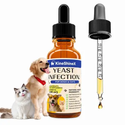 KineShineX Pet Yeast Daily Care Drops for Dog and Cat Skin and Coat