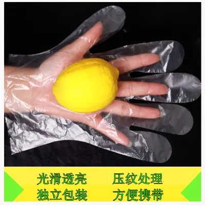 Individually Wrapped Food-Grade Transparent PE Disposable Gloves