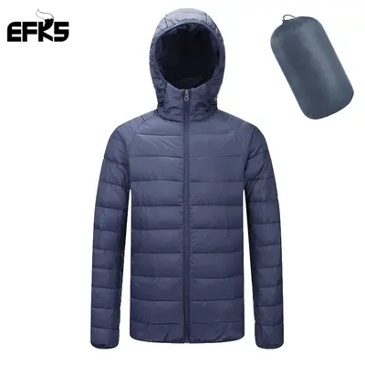Men's Hooded Cotton Jacket with Stand Collar, Lightweight and Warm - 7