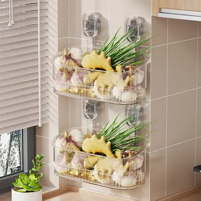 Kitchen wall storage rack, multifunctional, no-drill mounting - 9
