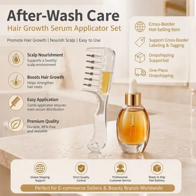 Saç derisi masaj tarağı, serum uygulayıcı, kristal tarak - 2