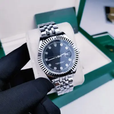 Erkek kuvars saat, 41mm, paslanmaz çelik, su geçirmez, aydınlık