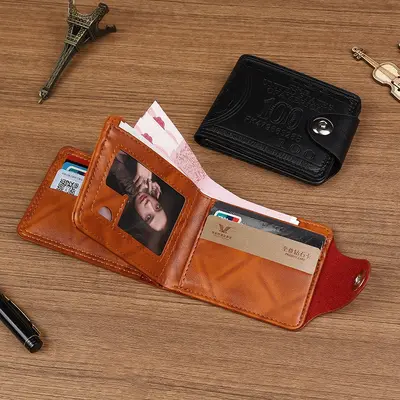 Men's Wallet, Ultra-Light PU Leather, Multifunctional, Dollar Pattern - 5