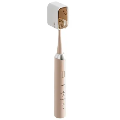 Gongqin Wall-Mounted Toothbrush Holder, Punch-Free, with Dust Cover