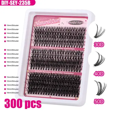 D-Curl Natürliches Wimpernverlängerungs-Set Einzelcluster - 8