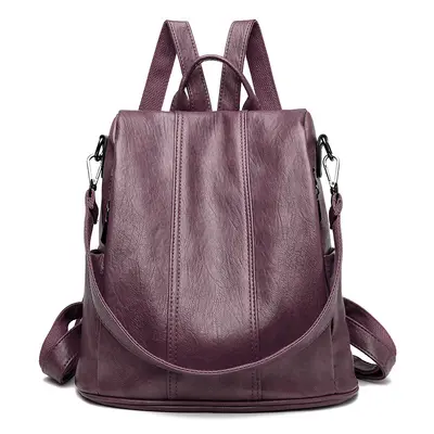Anti-Theft Faux Leather Vintage Backpack for Women - 2