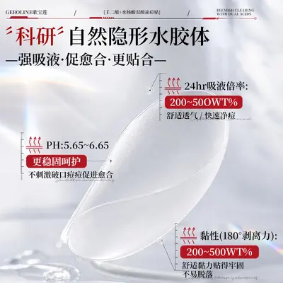 Gebaolian Invisible Acne Patch 72 Pieces, Day and Night Pimple Absorbing - 3