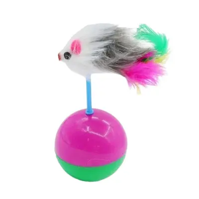 Cat tumbler toy, plush mouse, interactive - 6