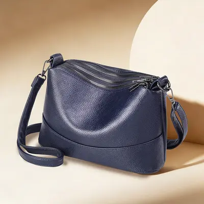 2026 Women's Large Soft Leather Handbag, Solid Color - 9