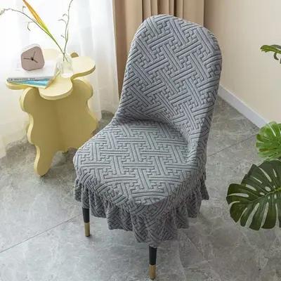 Evrensel Yay Şeklinde Sandalye Kılıfı Dört Mevsim Elastik Kalın Ananas Desen Yay Şeklinde Ev Tipi Dış Ceket Yemek Sandalyesi Kılıfı - 12