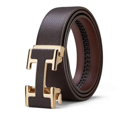 Men's genuine cowhide belt with automatic buckle - 8