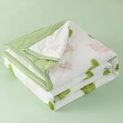 Fresh Style Water-Washed Cotton Brushed Summer Quilt Air-Conditioning Comforter Simple Student Dormitory Single Double Person Summer Cool Quilt Summer Thin Bedding - 11