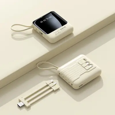 Cross-Border Mini Power Bank 20000mAh with Built-in Cable, Portable Mobile Charger, Corporate Gift with Custom Logo - 10