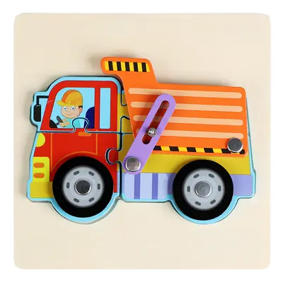 Kinder 3D-Puzzlespielzeug Holz Verkehr Stecksystem - 6