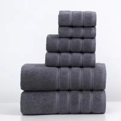 Cotton towel set 3-piece, thick, absorbent, soft - 7