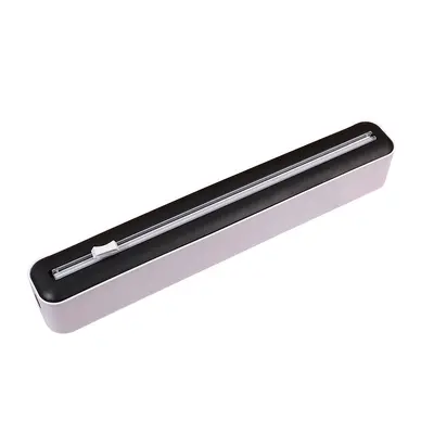 Doppelklinge Frischhaltefolienspender mit verstellbarem Cutter und Aufbewahrungsbox - Küchenhelfer zum Zuschneiden von Frischhaltefolie