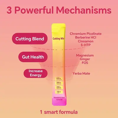 Maté Çayı Tozu CuttingMix, Çilek Aromalı Katı İçecek, OEM - 4