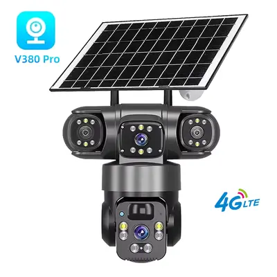 Güneş enerjili gözetleme kamerası V360Pro, üç lens, 4G, gece görüşü - 7
