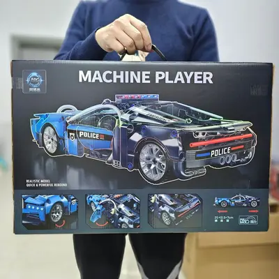 Pull-Back Building Block Off-Road Sports Car Assembly Model for Boys, Gift Box - 5