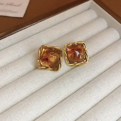 Maillard High-End Silbernadel geometrische asymmetrische Harz Herz Ohrringe für Frauen elegante erschwingliche Luxus Ohrringe Mode Ohrringe - 7