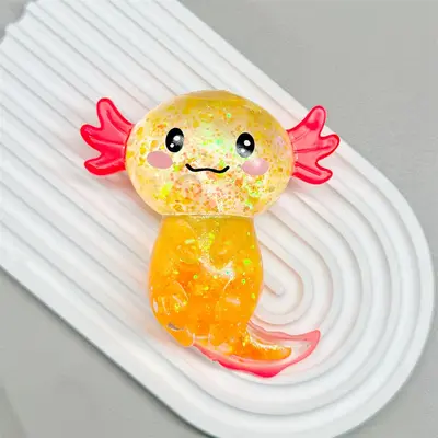 Colorful Malt Sugar Axolotl Squishy, Slow Rebound Stress Relief Animal Toy