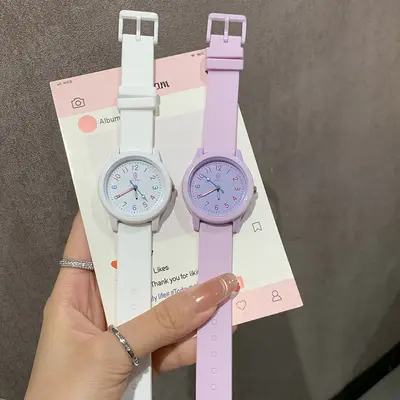 Dopamin quartz saat kadın silikon taze stil