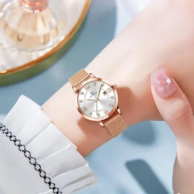 SENO women's watch, luminous, waterproof, steel band