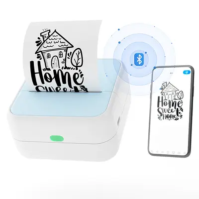 Etiket yazıcı taşınabilir Bluetooth termal barkod kendinden yapışkanlı ticari tabela etiketi ev not etiket makinesi sınır ötesi