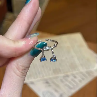 Vintage blue sparkle ring collection for women - 10