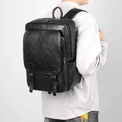 Korean-Style Men's Backpack with Laptop Compartment, Large Capacity - 2