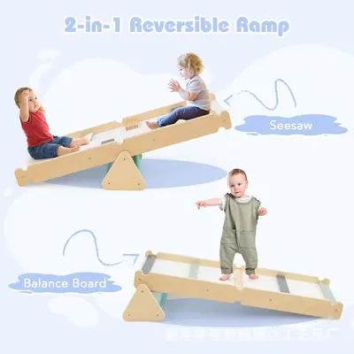 Solid Wood Triangle Set 7-in-1 Foldable Baby Climbing Frame