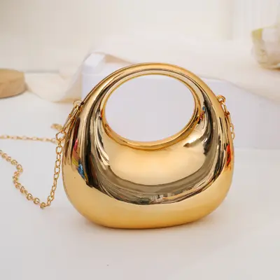 2026 New Trendy Cross-Border Chain Mini Bag Crescent Acrylic Top Handle Lipstick Coin Purse Kids Bag Shoulder Bag - 8