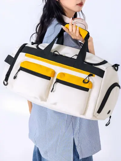 Contrast Color Travel Bag Large Capacity Wet and Dry Separation