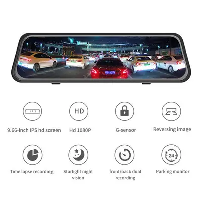 2K HD car camera, night vision, parking monitoring, rearview mirror