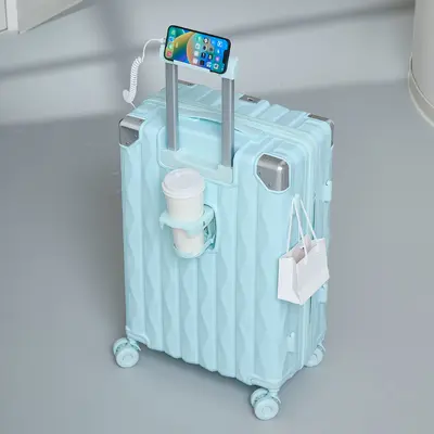 Aluminum Frame Luggage 20 inch Boarding Case 26 inch Trolley Suitcase Silent Skate Wheels - 11